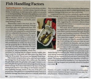 In Fisherman Fish Handling Factors